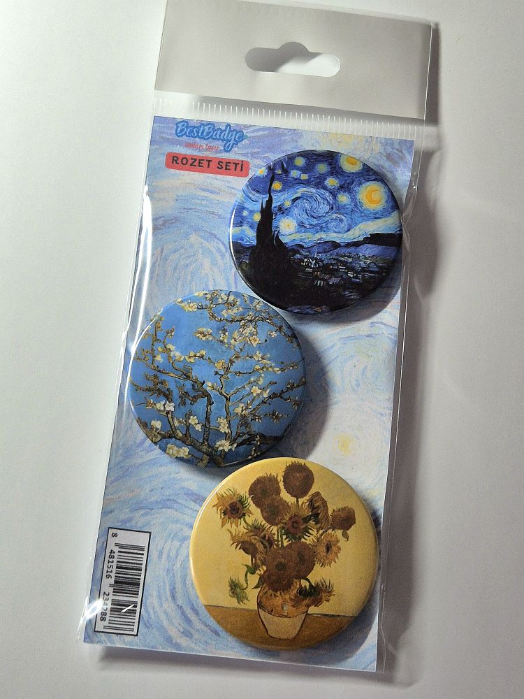 Van Gogh Eserleri Rozet Seti 3'lü — görsel 8/8