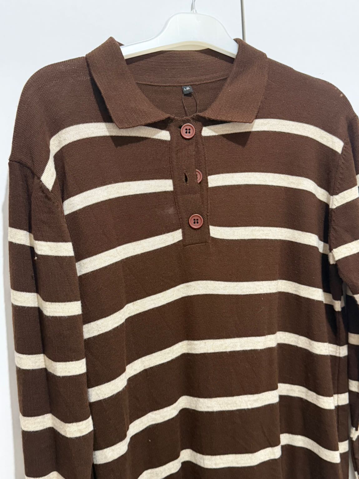 Çizgili Polo Yaka elbise — görsel 3/4