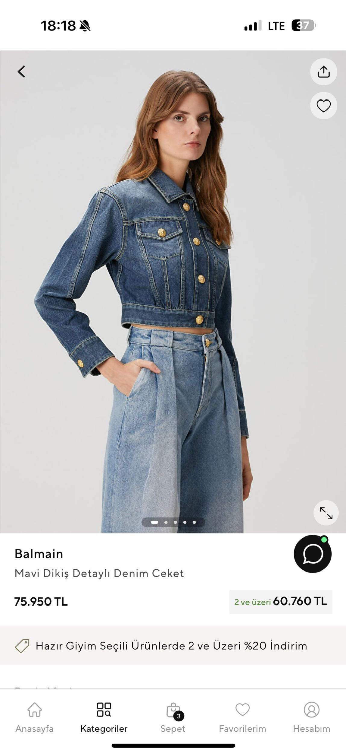 Balmain jean ceket — görsel 4/6