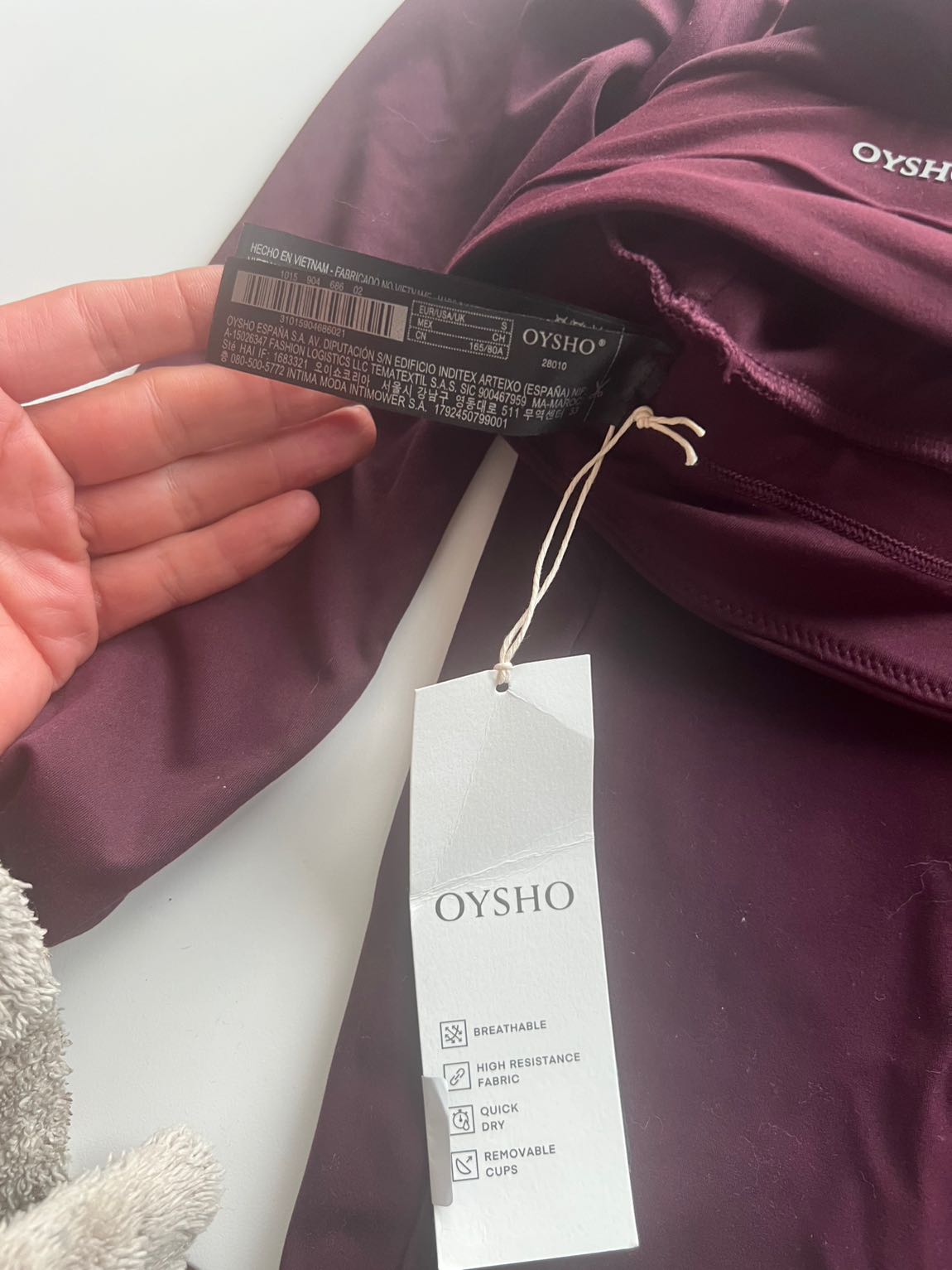Oysho Mürdüm Tayt ve Uzun Kollu Üst Takı — görsel 5/6