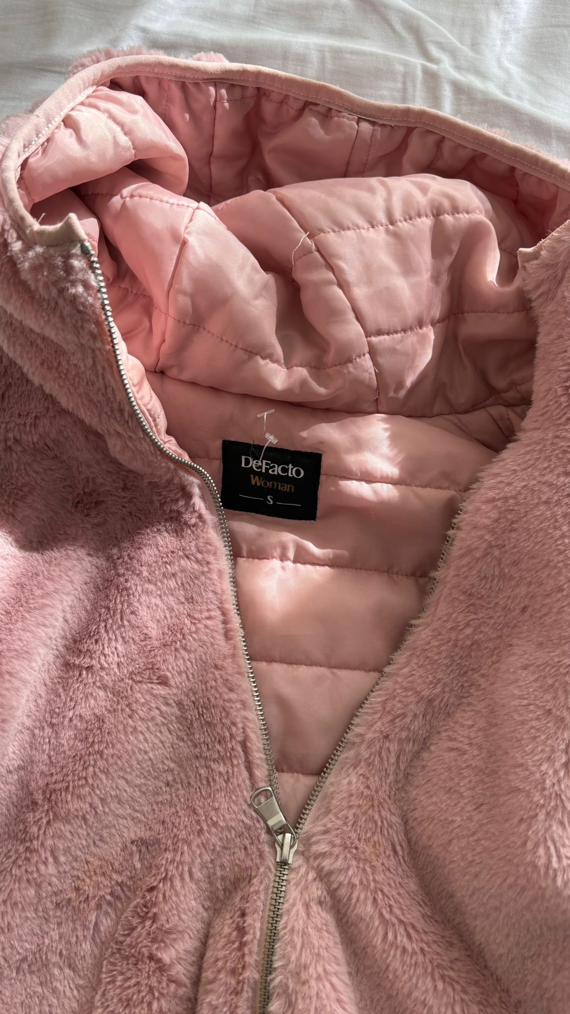 DeFacto Pembe Peluş Mont — görsel 4/7
