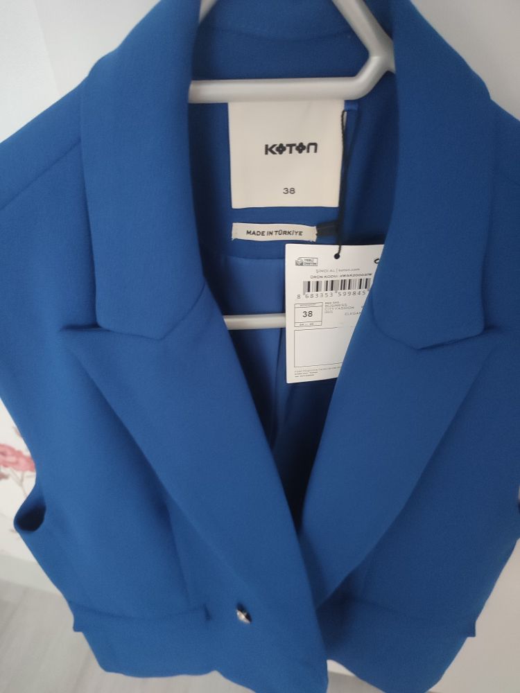Kotondan etiketle Yelek Blazer — görsel 3/5