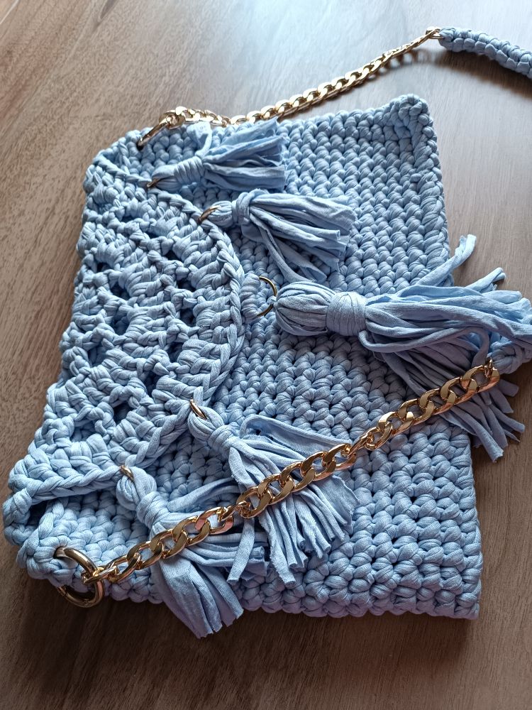 Bebe mavisi Örgü çanta — görsel 4/7