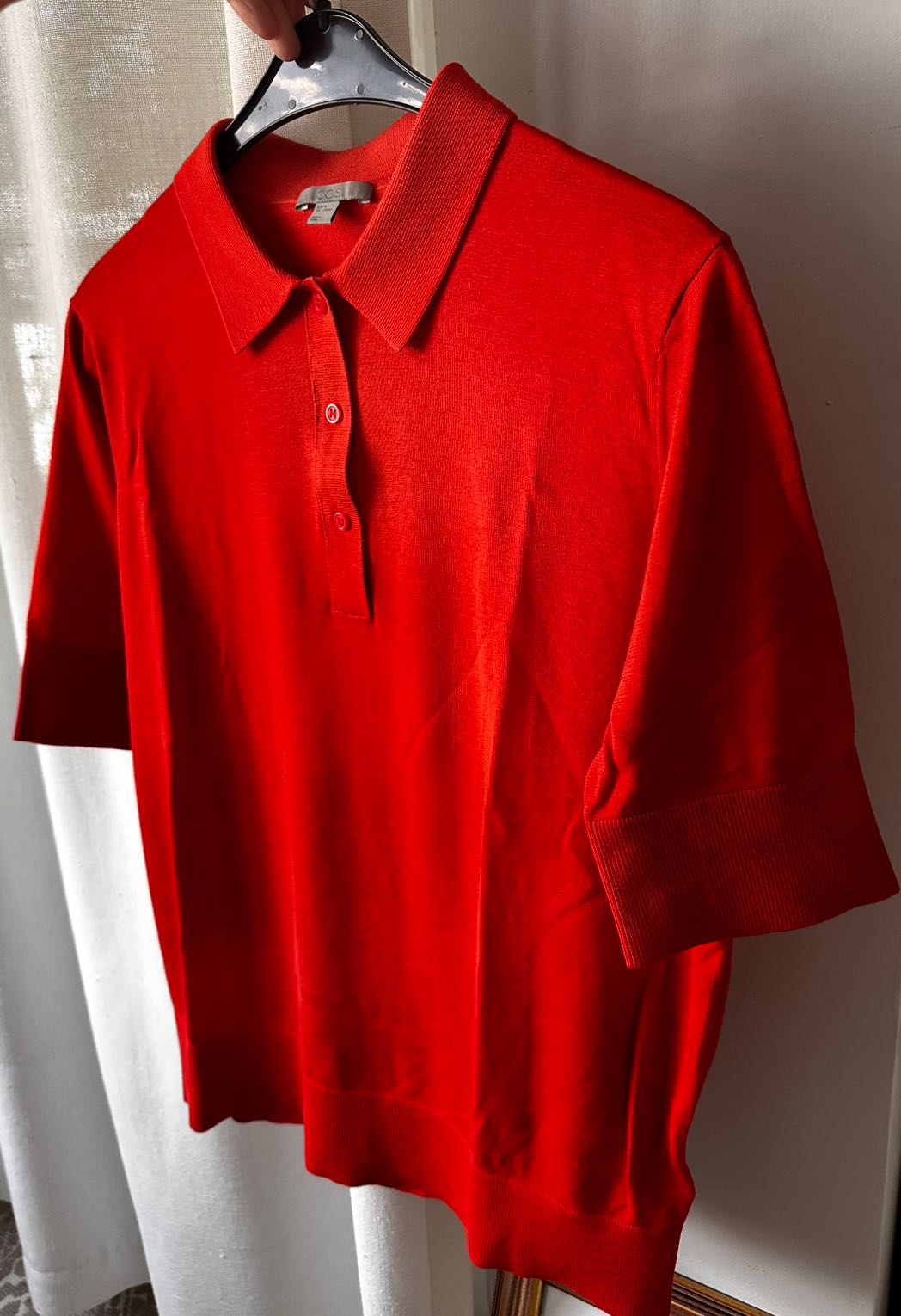 Cos Turuncu Triko Bluz / Polo Yaka — görsel 7/8
