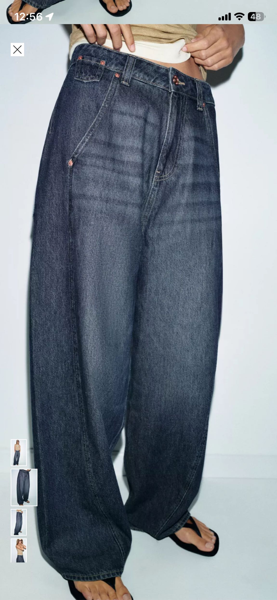 Zara Balon Dikişli Jean Pantolon — görsel 2/8