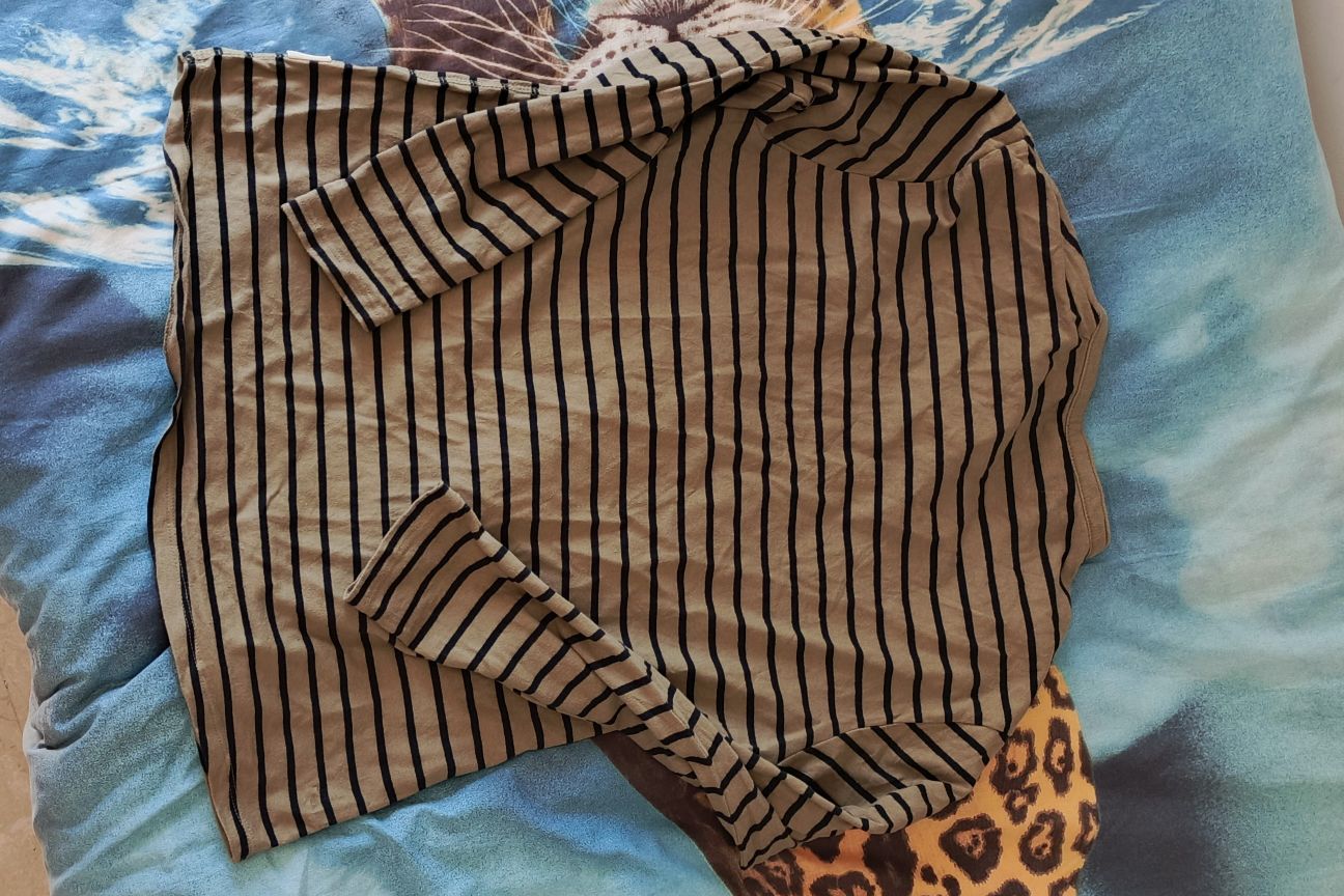 Zara haki çizgili erkek bluz — görsel 2/4