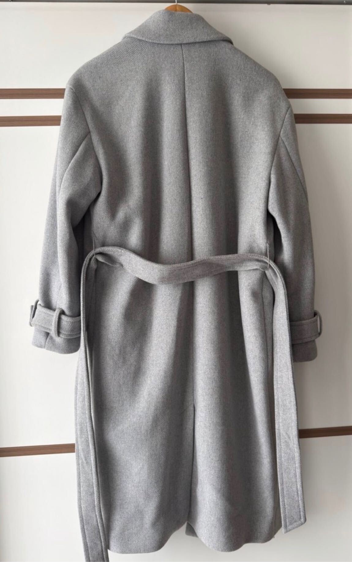 Stradivarius Gri Kemerli Palto — görsel 3/6