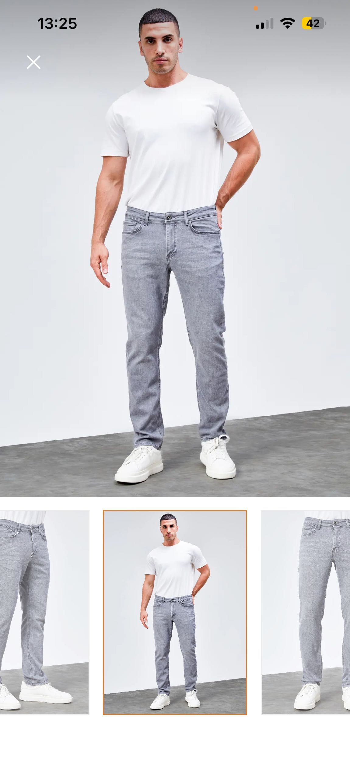 Erkek Gri Slim Fit Jean Pantolon — görsel 2/4