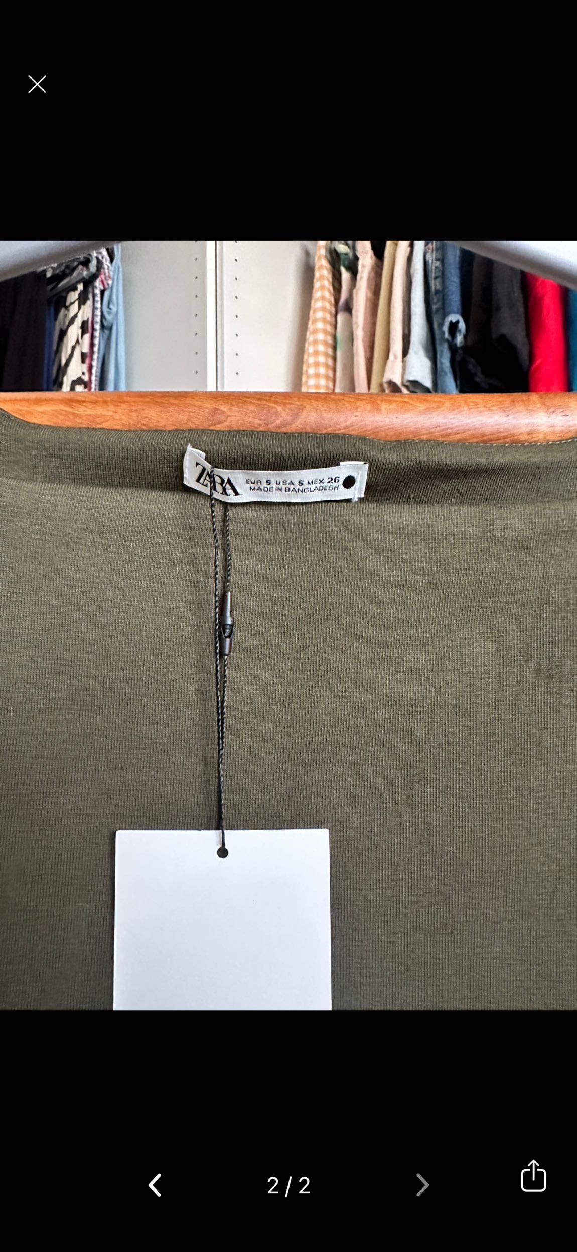 Zara Haki halter yaka top bluz — görsel 2/2