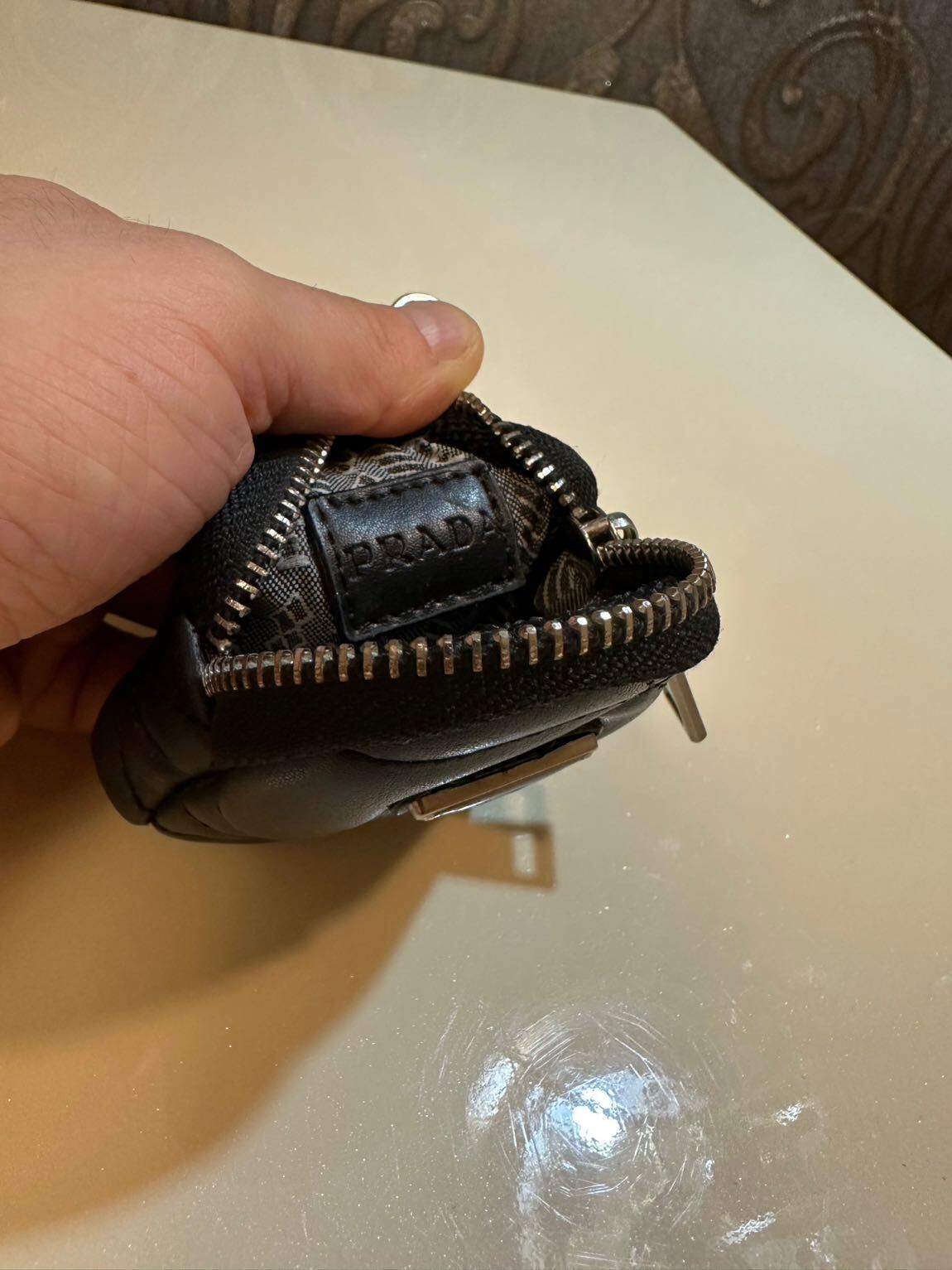 Orjinal deri Prada mini cüzdan — görsel 8/8