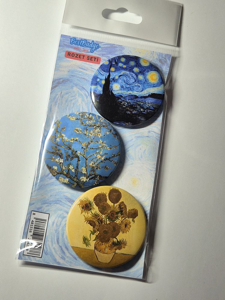 Van Gogh Eserleri Rozet Seti 3'lü — görsel 7/8