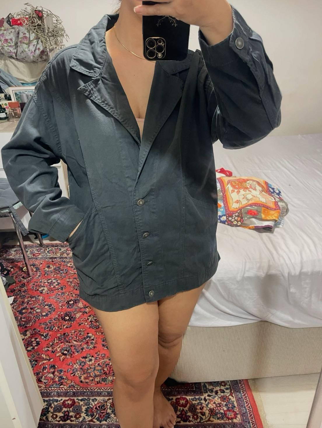 Sıfır oversize kot ceket kot Blazer — görsel 5/8