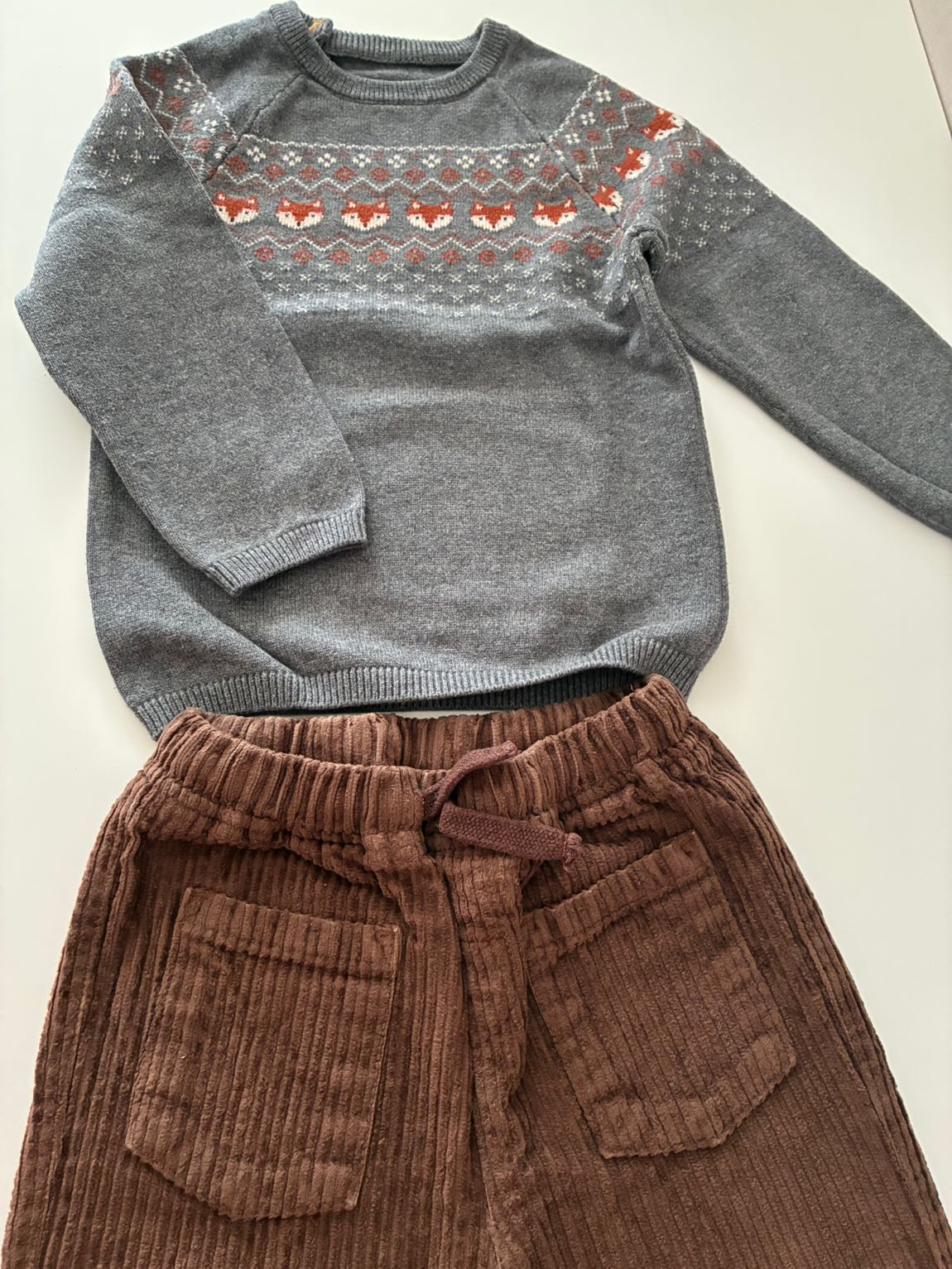H&M Tilki Kazak Pantolon Bebek Takımı — görsel 2/7
