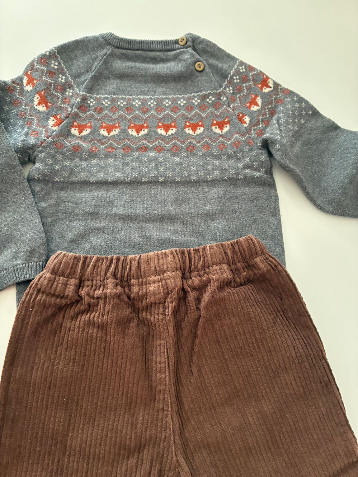 H&M Tilki Kazak Pantolon Bebek Takımı — görsel 6/7