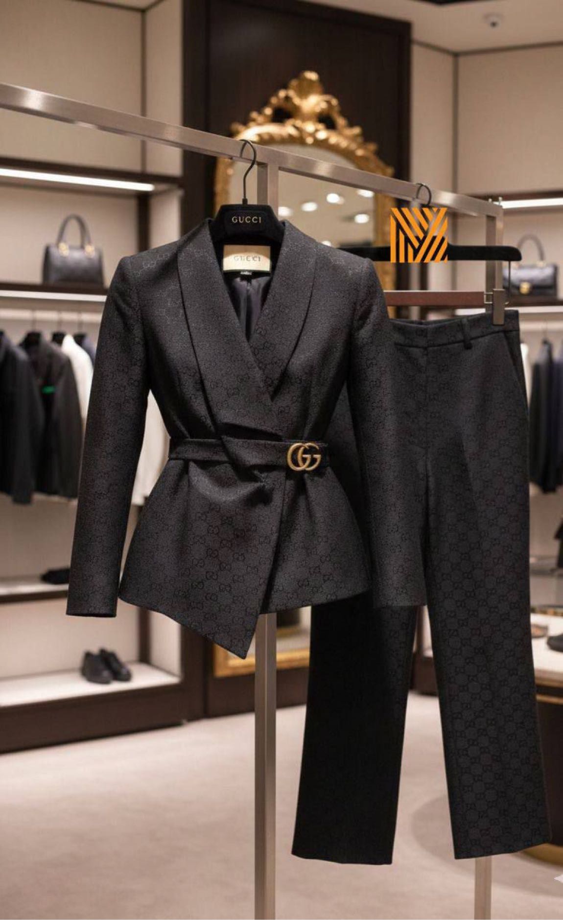 Gucci Desenli Ceket ve Pantolon İkili Ta — görsel 4/5