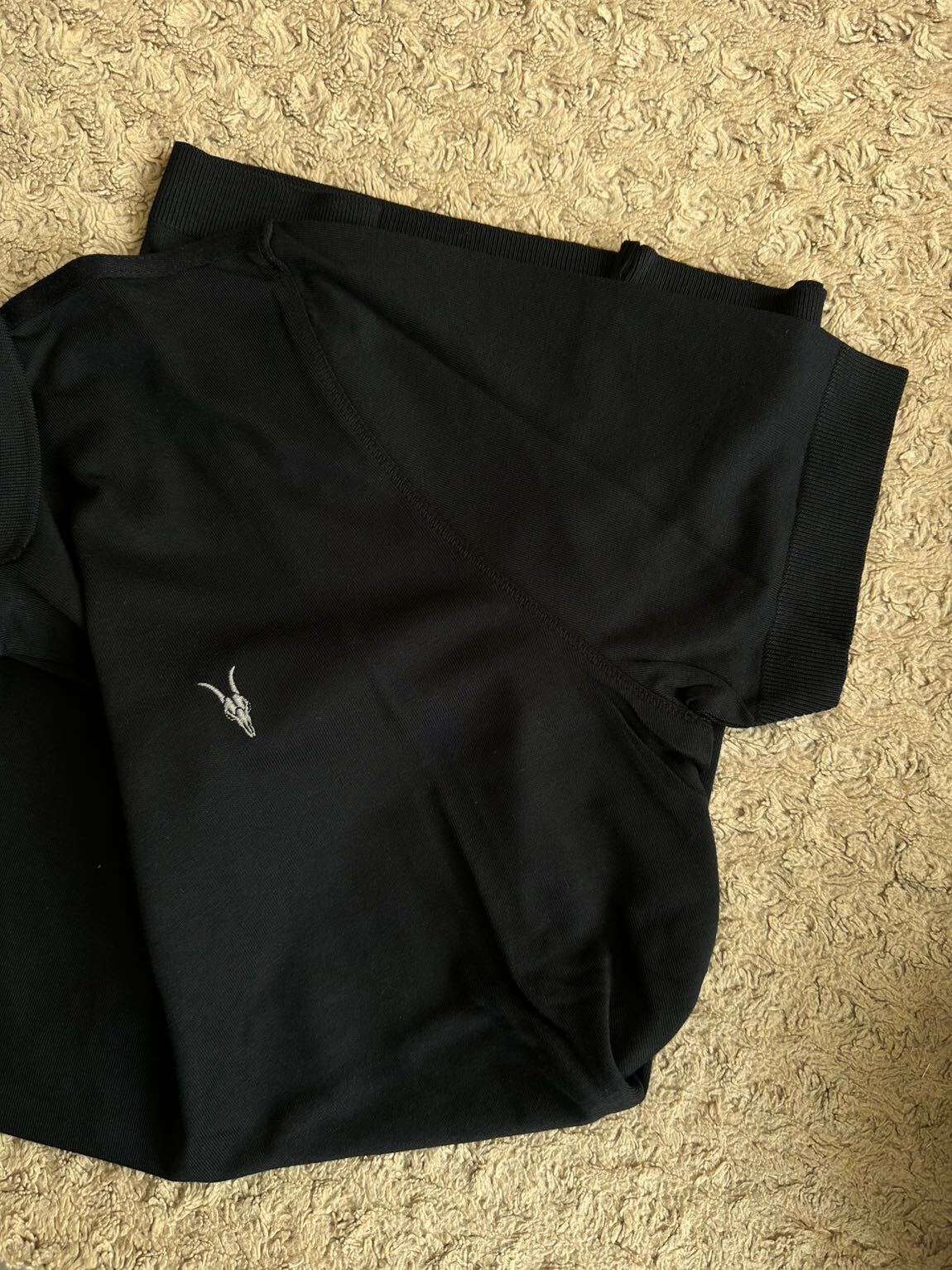 AllSaints Siyah Merserize Polo Yaka — görsel 3/4