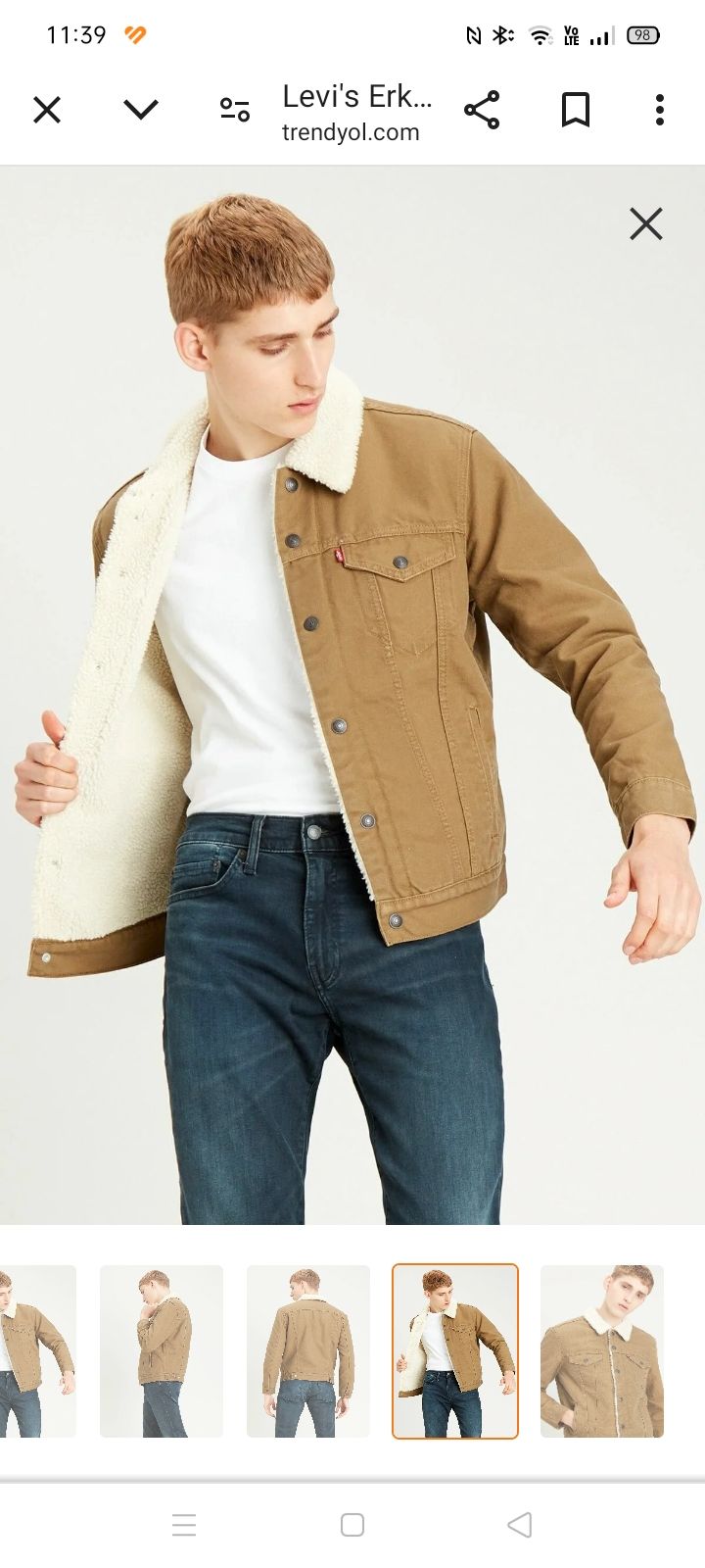 Levis sherpa trucker ceket — görsel 7/8