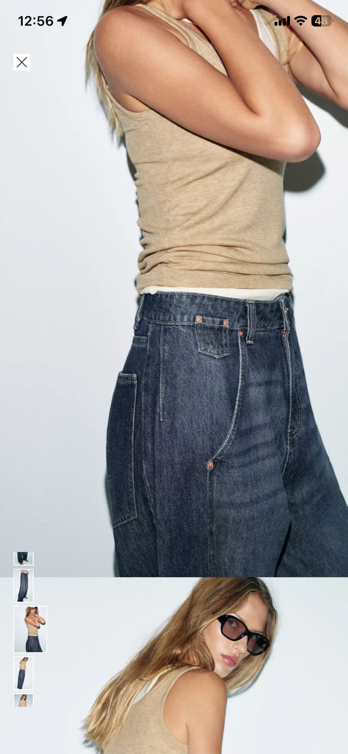 Zara Balon Dikişli Jean Pantolon — görsel 3/8