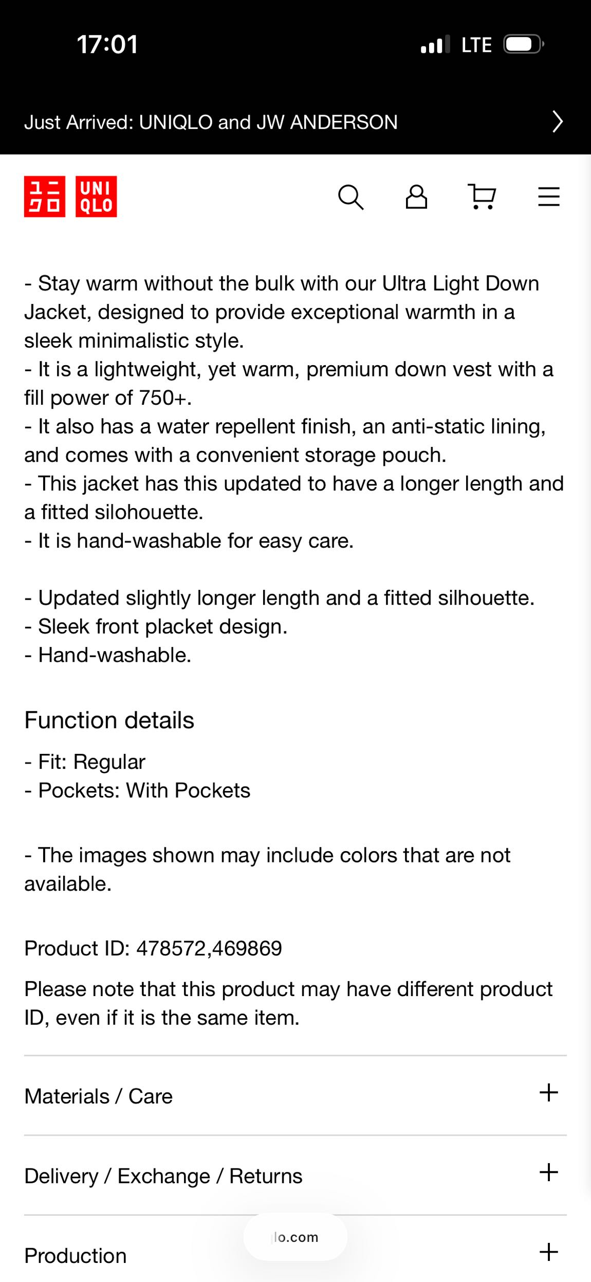 Uniqlo Ultra Light Down Jacket — görsel 4/8