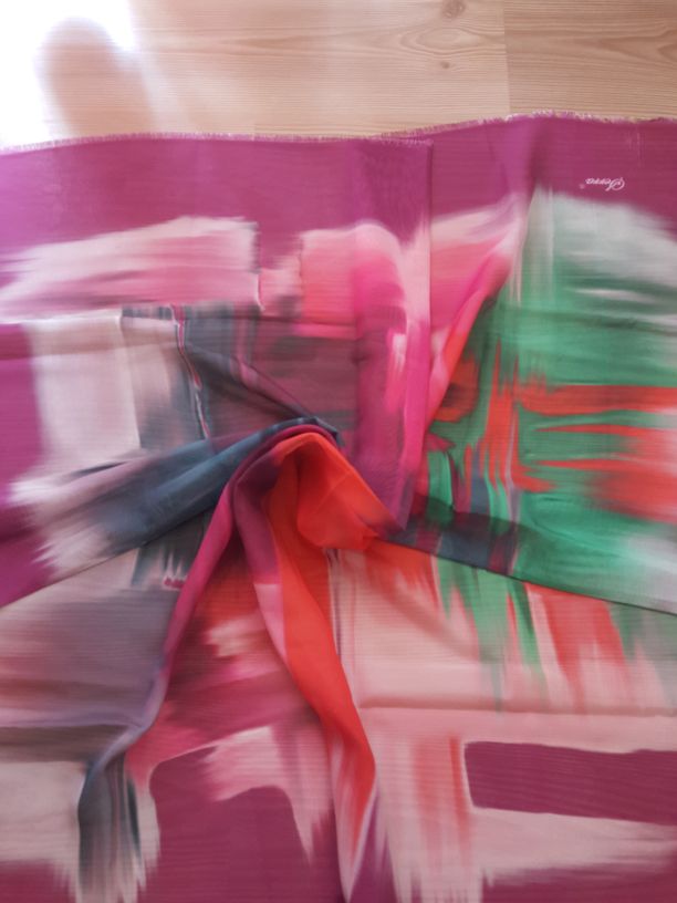 batik mor pembe yeşil eşarp — görsel 3/6