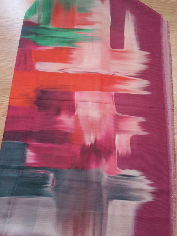 batik mor pembe yeşil eşarp — görsel 5/6