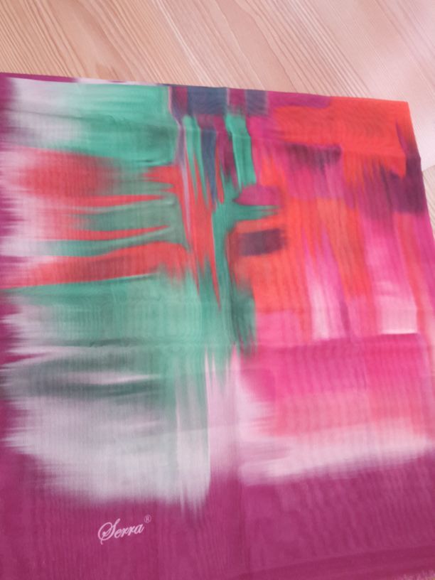 batik mor pembe yeşil eşarp — görsel 6/6