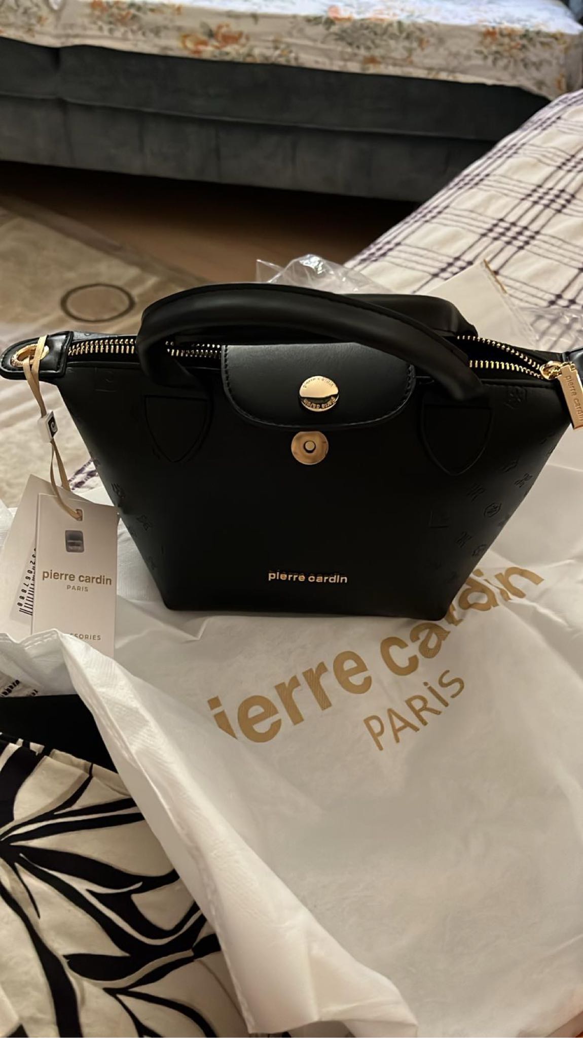 Pierre Cardin Siyah Deri El Çantası — görsel 2/3