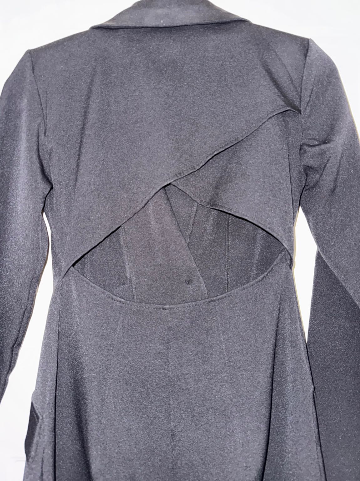 Siyah Kadın Sırt Dekolteli Blazer Elbise — görsel 4/4