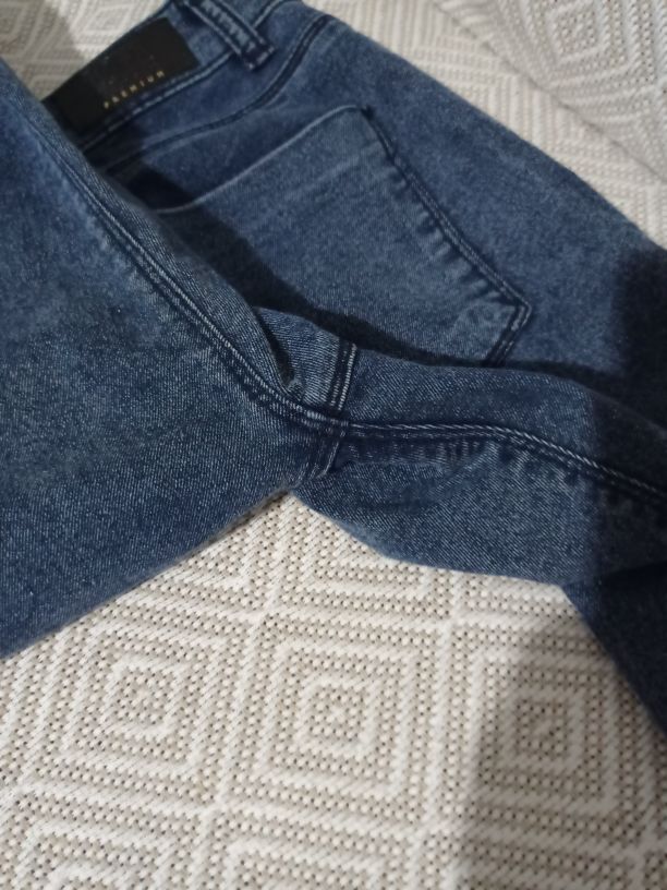 Baskılı Mavi Kot Pantolon — görsel 5/5