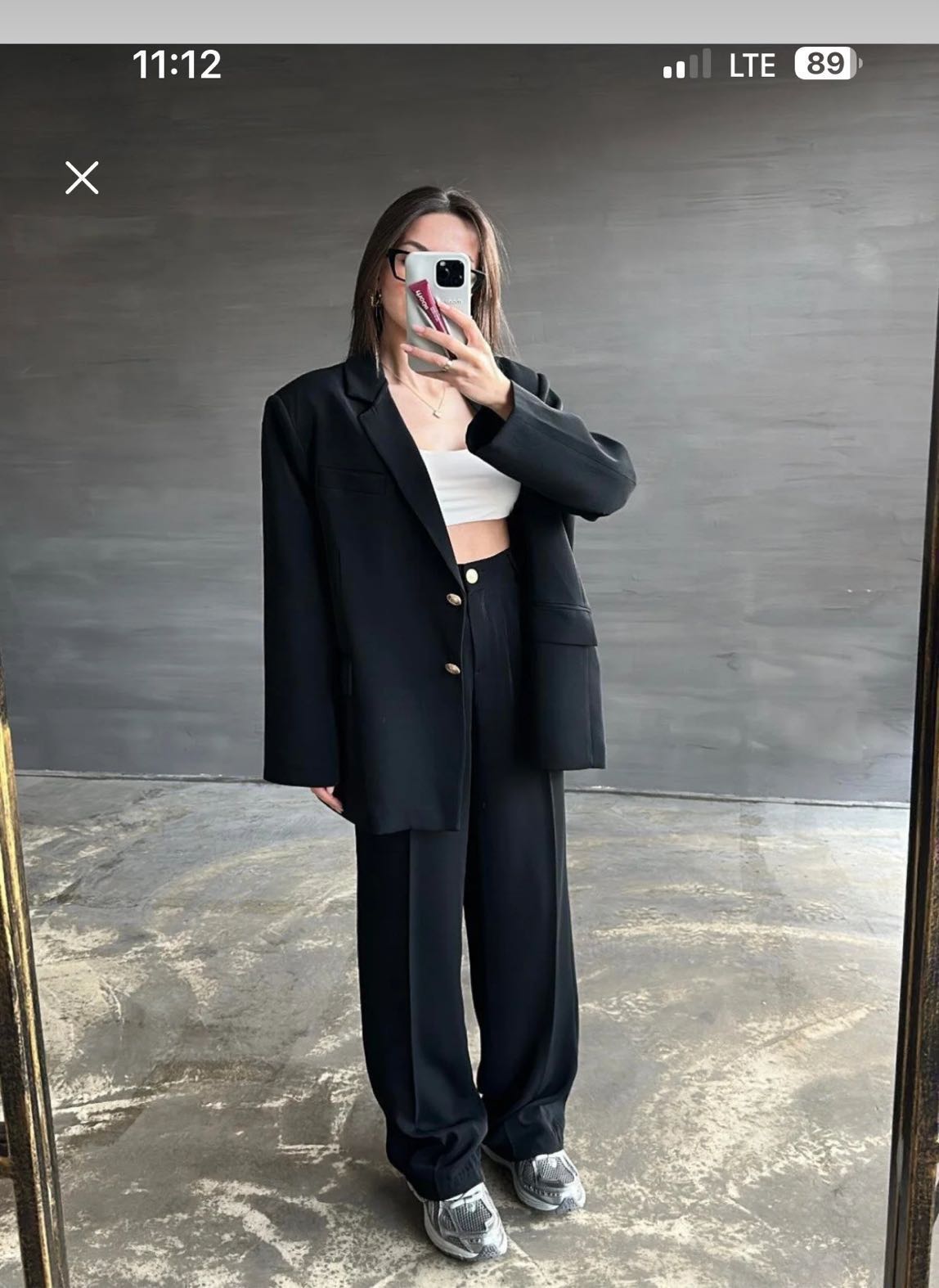 Siyah Oversize Ceket ve Pantolon Takım — görsel 2/7