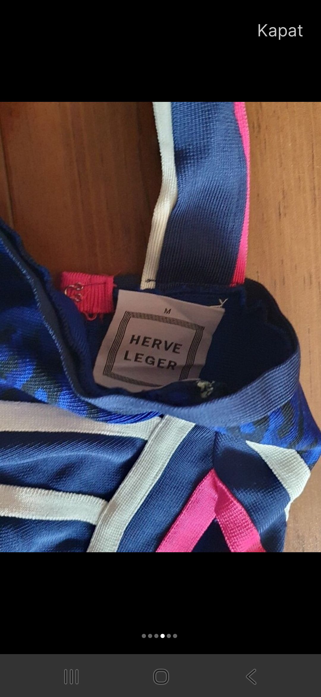Herve Leger desenli bandaj elbise — görsel 4/5