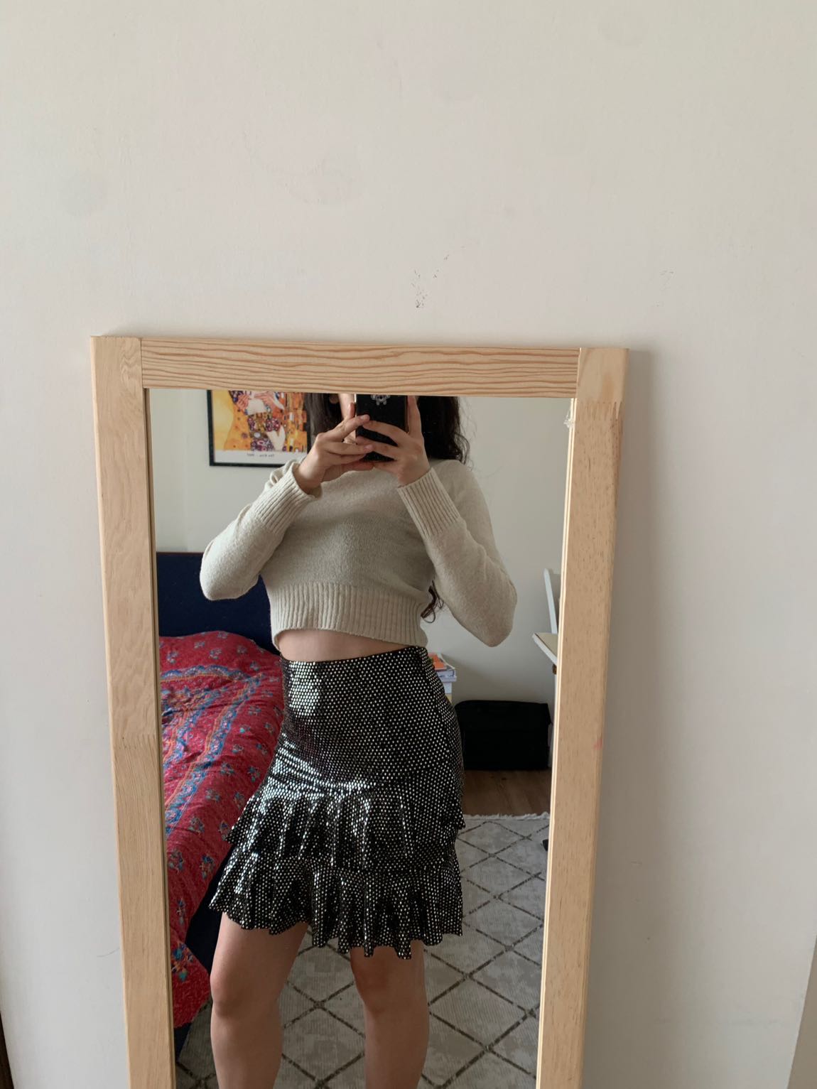 Siyah Pullu Mini Etek — görsel 2/5