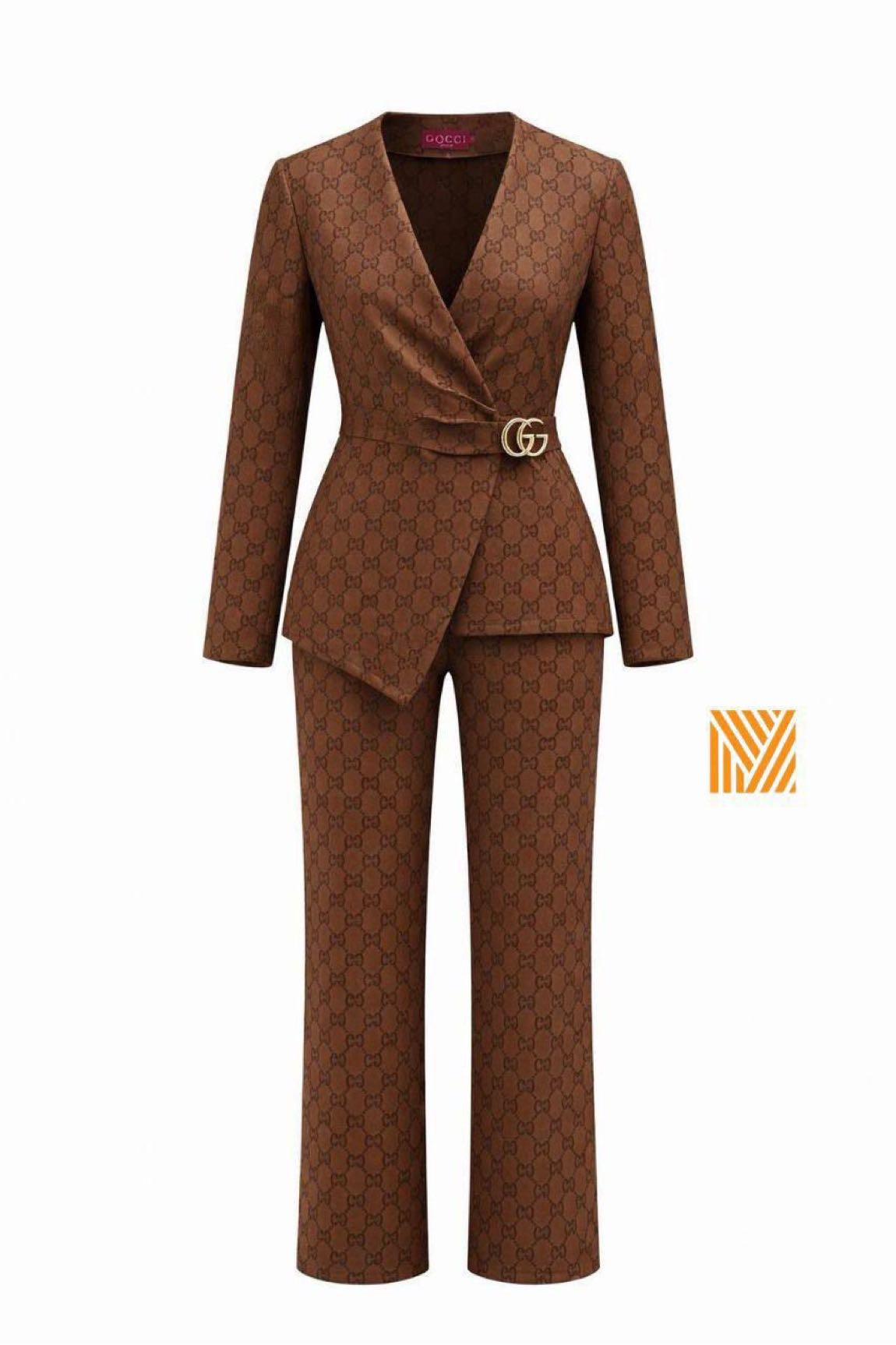 Gucci Desenli Ceket ve Pantolon İkili Ta — görsel 2/5