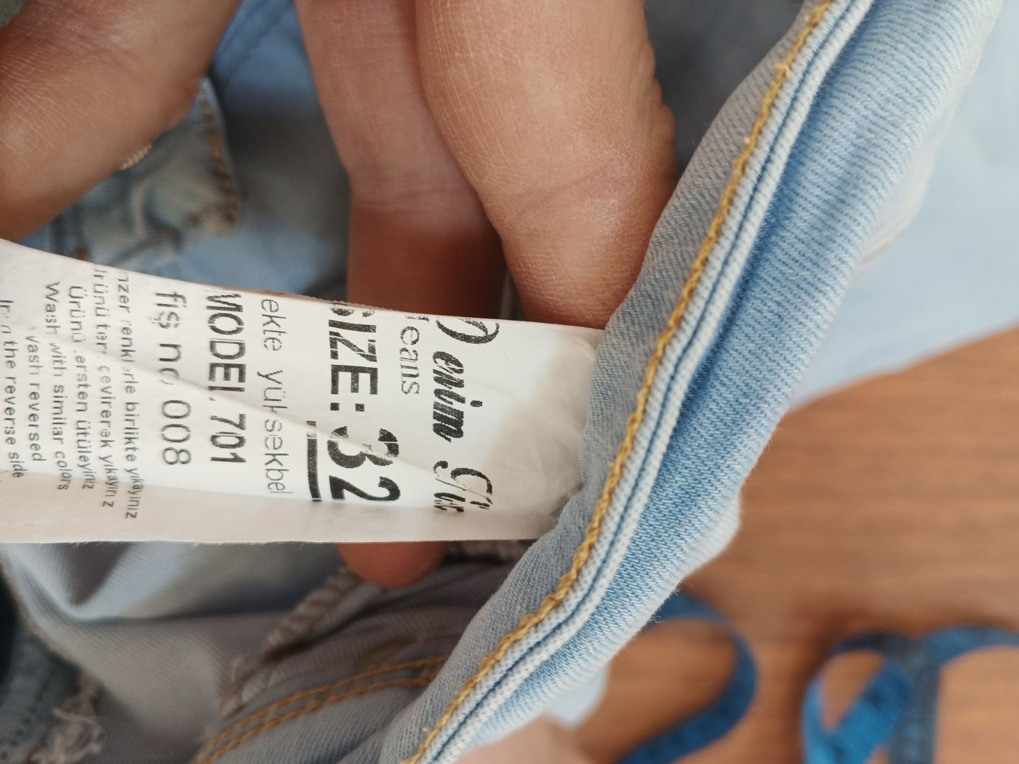 Mavi Taşlı Kot Pantolon — görsel 10/11