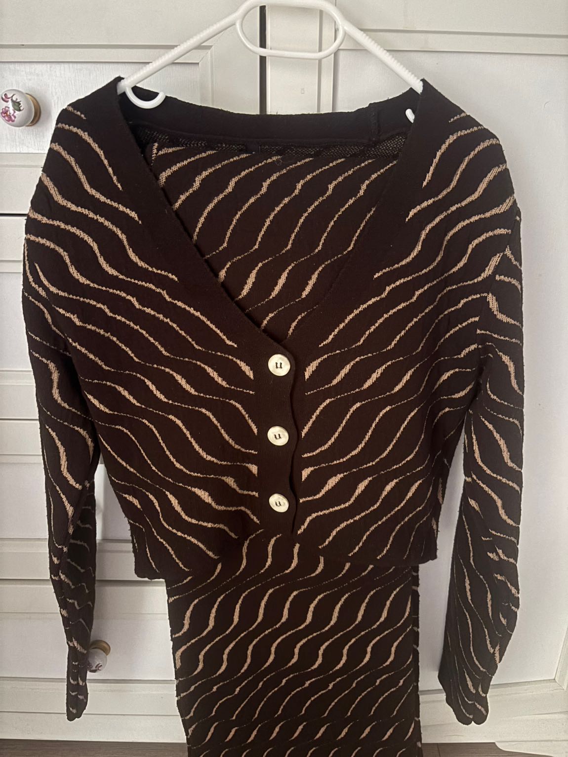 Kahverengi Hırka Pantolon Triko Takım — görsel 3/3