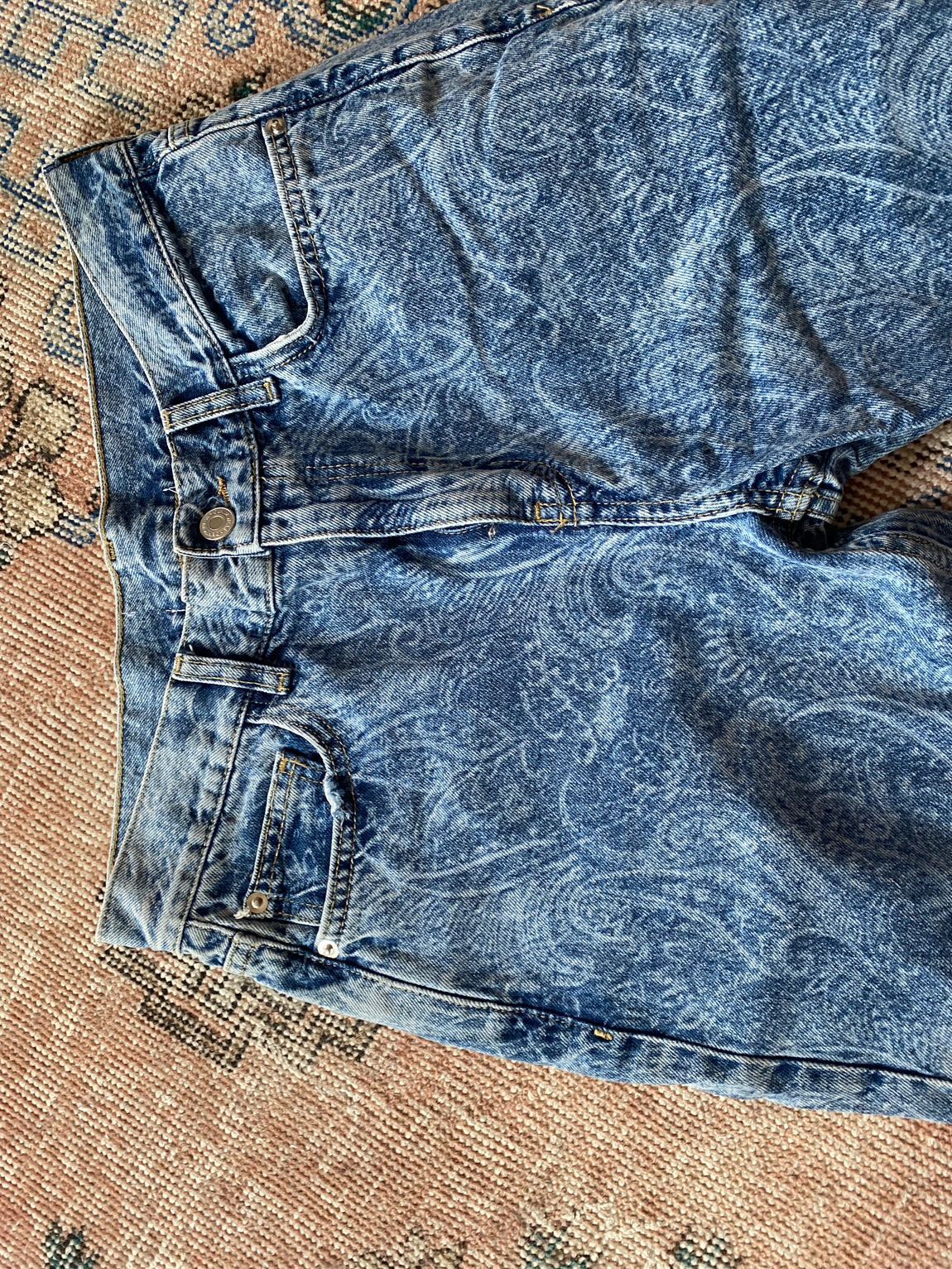 Desenli Mavi Jeans Pantolon — görsel 3/5