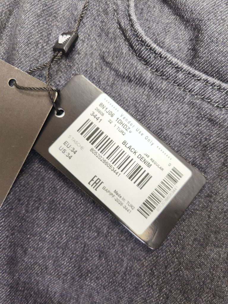 Emporio Armani füme kot pantolon jean — görsel 3/6