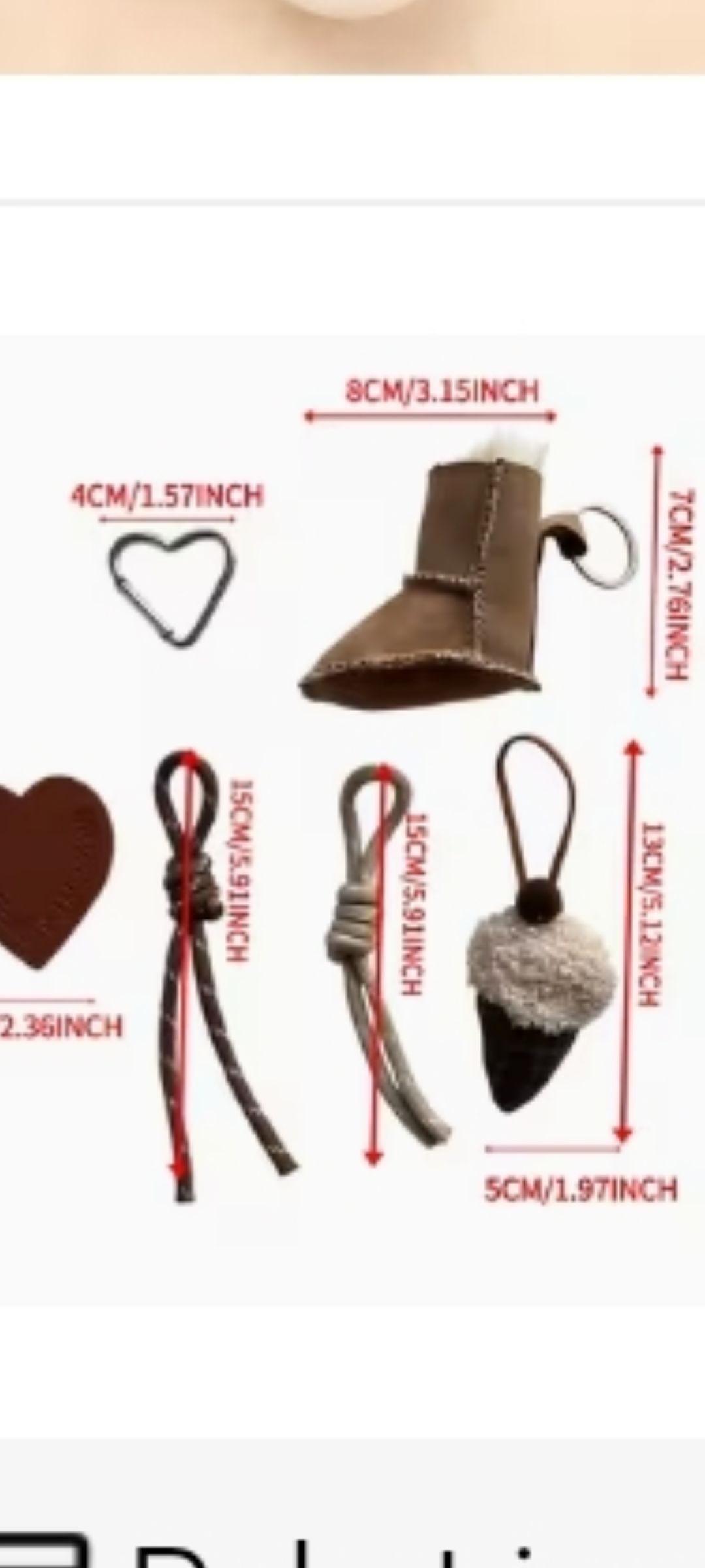 Ugg botlu çanta süsü — görsel 5/6