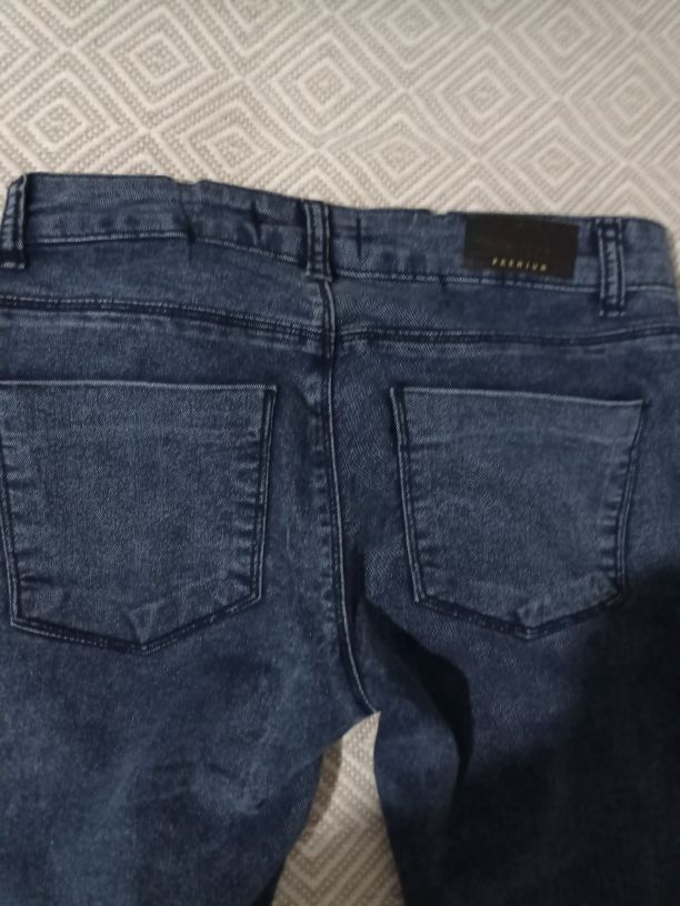 Baskılı Mavi Kot Pantolon — görsel 4/5