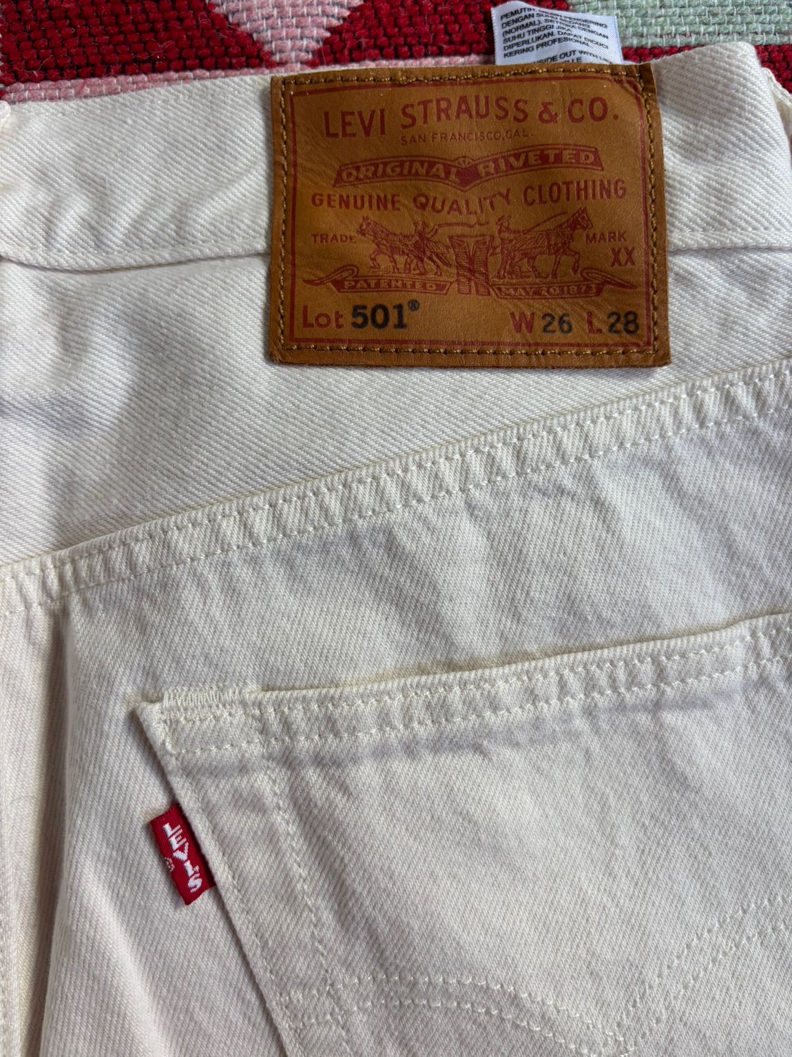 Levi's 501 Beyaz Kot Pantolon — görsel 5/17
