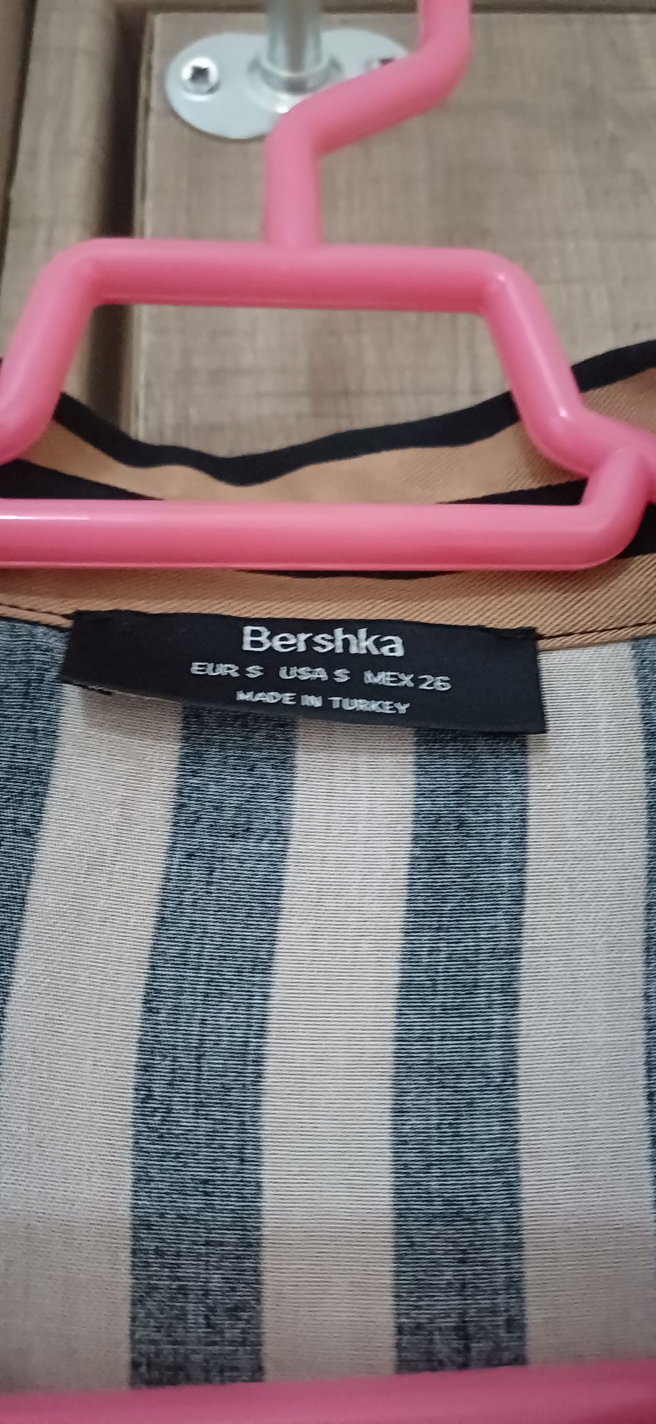 Bershka S Beden Taba-Siyah Çizgili Midi — görsel 2/8