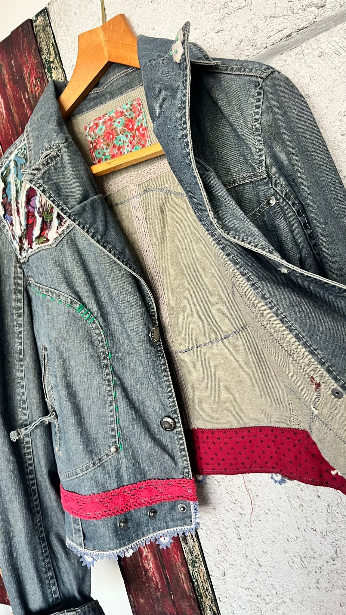 Tasarım kot ceket patchwork — görsel 3/8