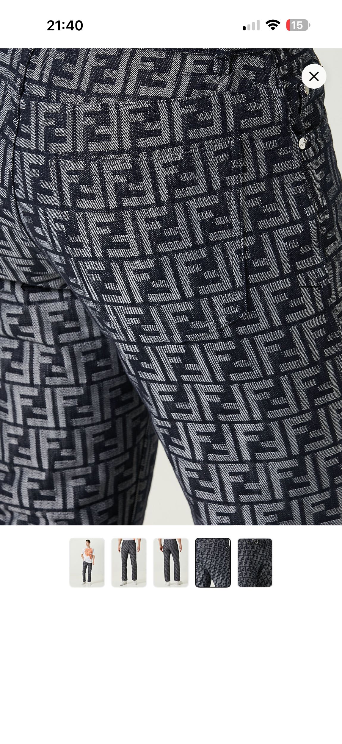 Fendi erkek denim jean — görsel 3/6