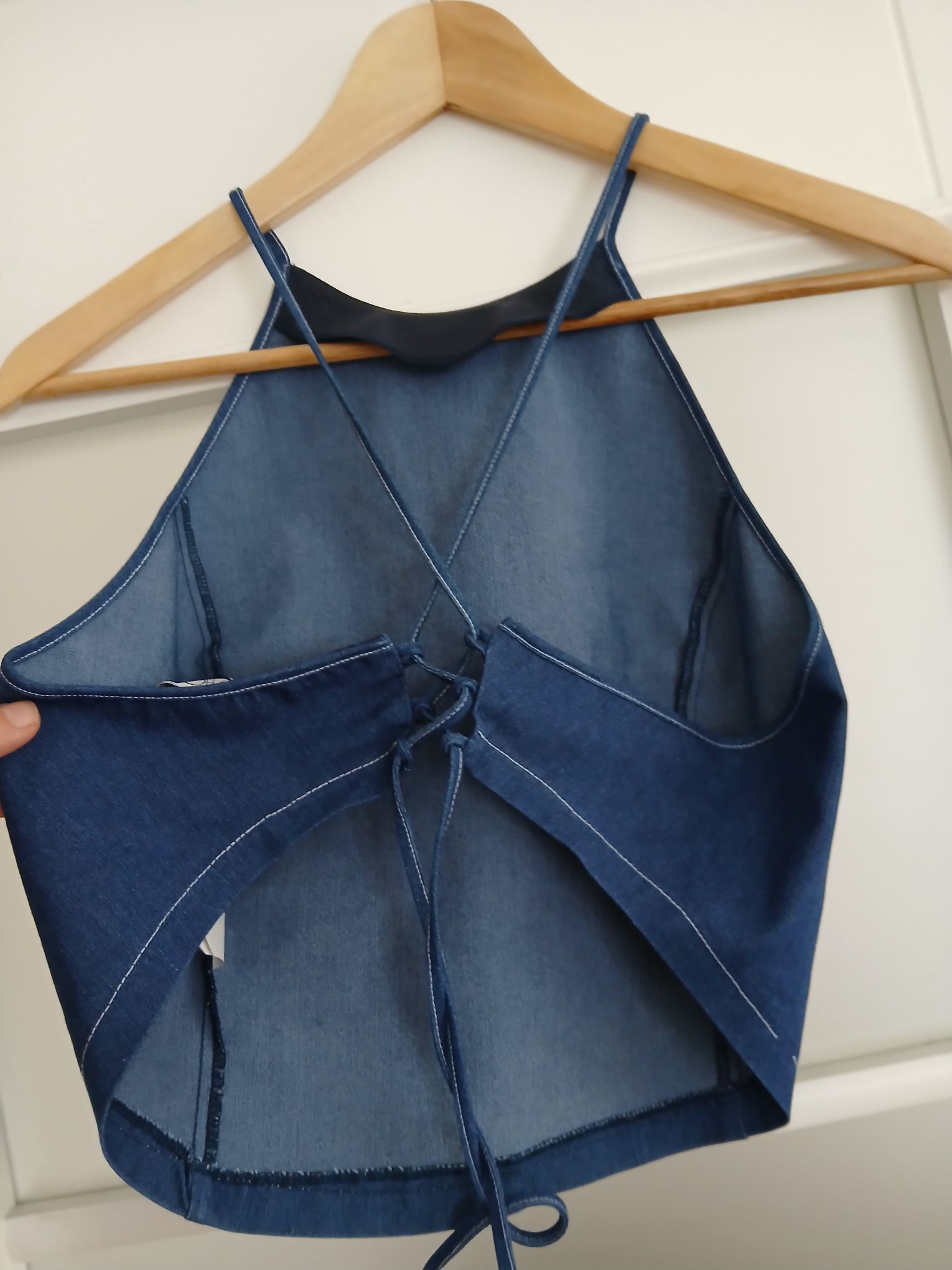Derishow crop top bustiyer kot kumaşı — görsel 6/7