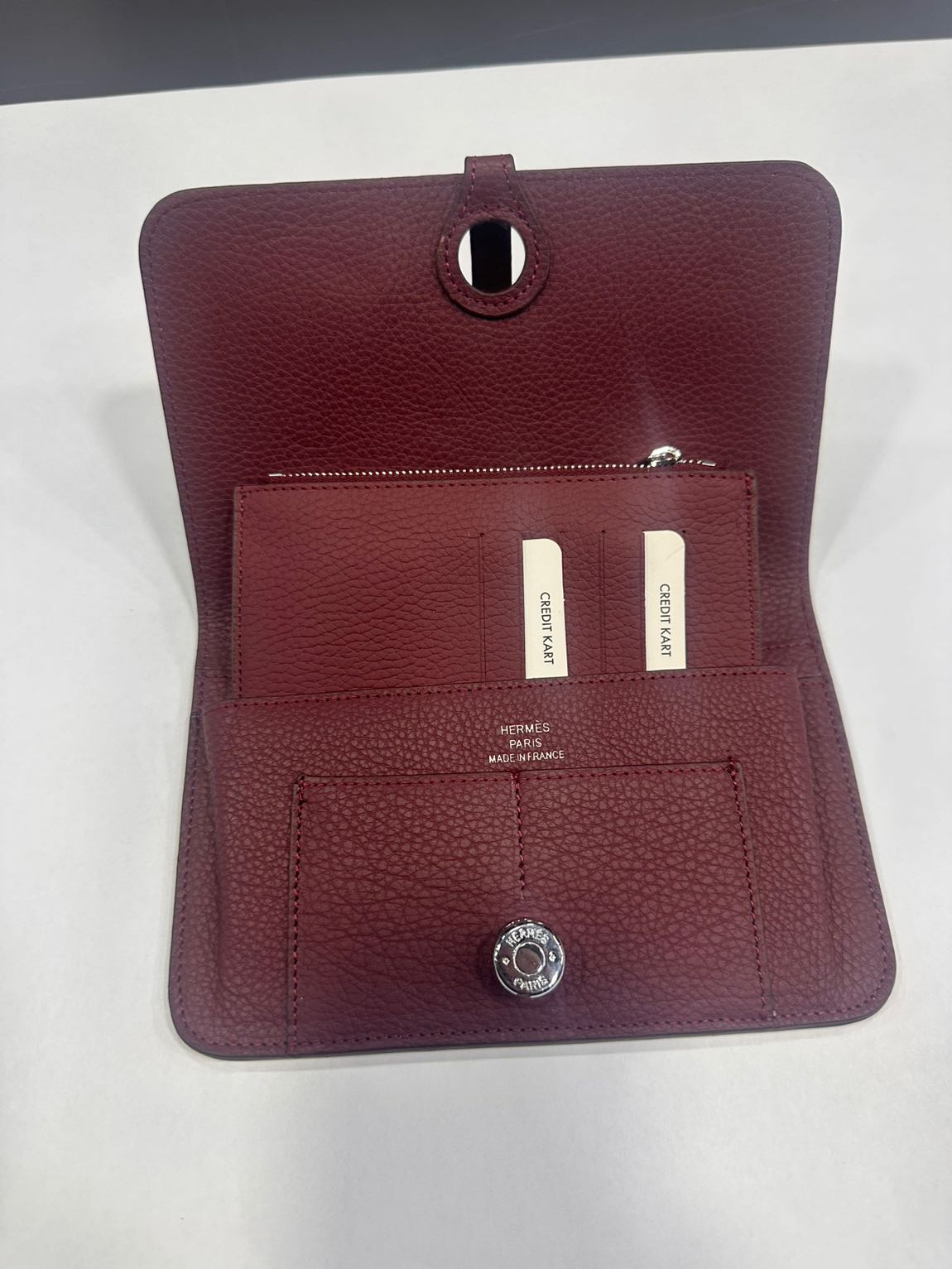 Bordo Hermès Cüzdan — görsel 5/6