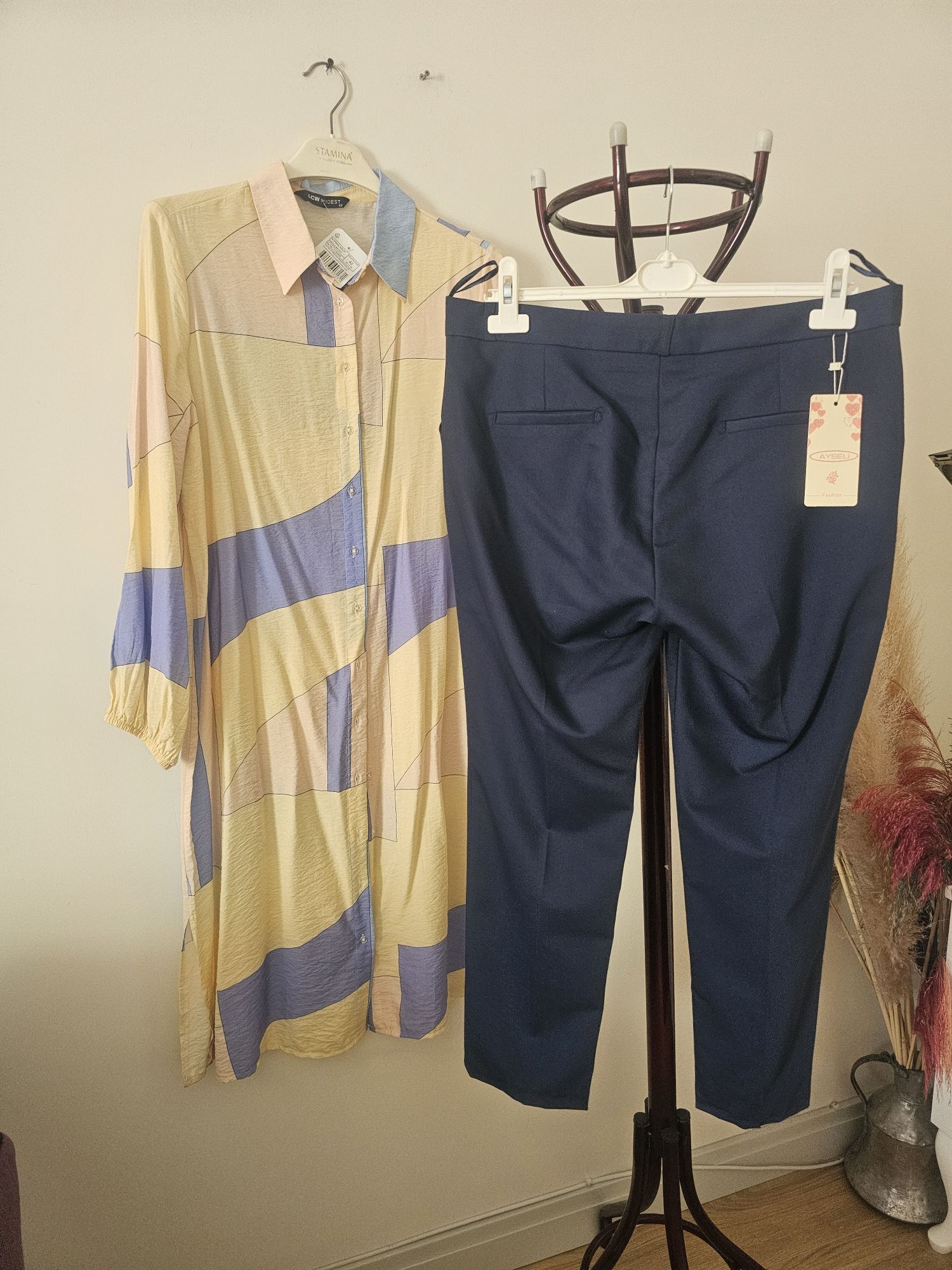 uzun tunik pantolon kombin — görsel 6/8