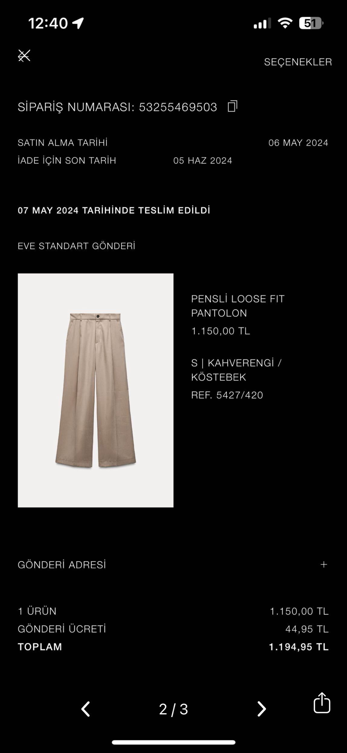 Bej Pensli Loose Fit Pantolon — görsel 6/6