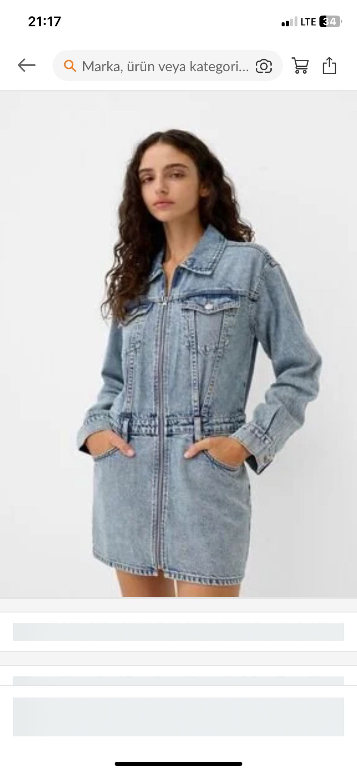 BERSHKA ELBİSE DENIM JEANS — görsel 2/8