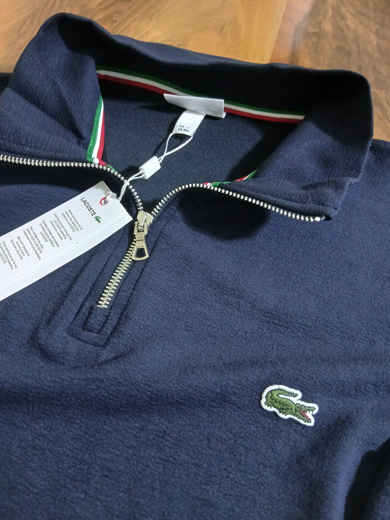 Lacoste, yarım metal fermuar sweatshirt — görsel 6/7