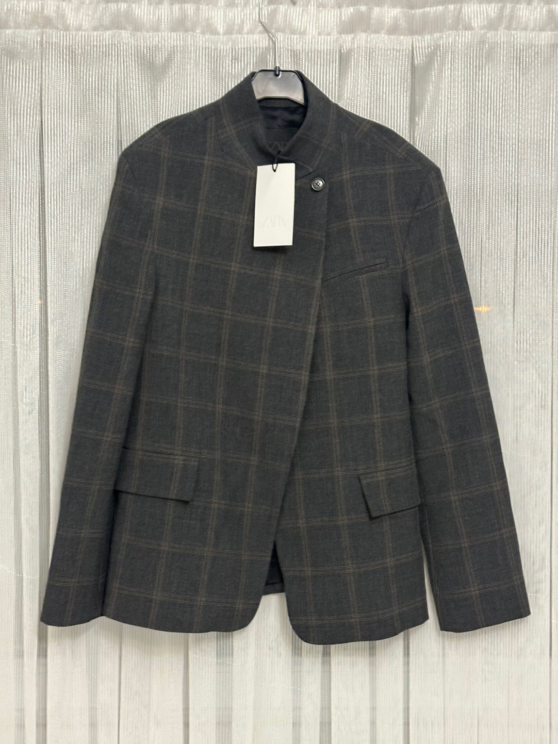Zara ekose desenli blazer ceket — görsel 6/6